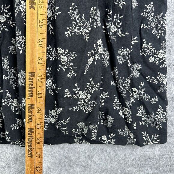 Vintage Katy D Dress Womens 14 16 Black Floral Empire Waist Y2K Flowy Pockets* - Picture 10 of 12